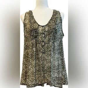 Converse Olive Green and White Patterned Blouse